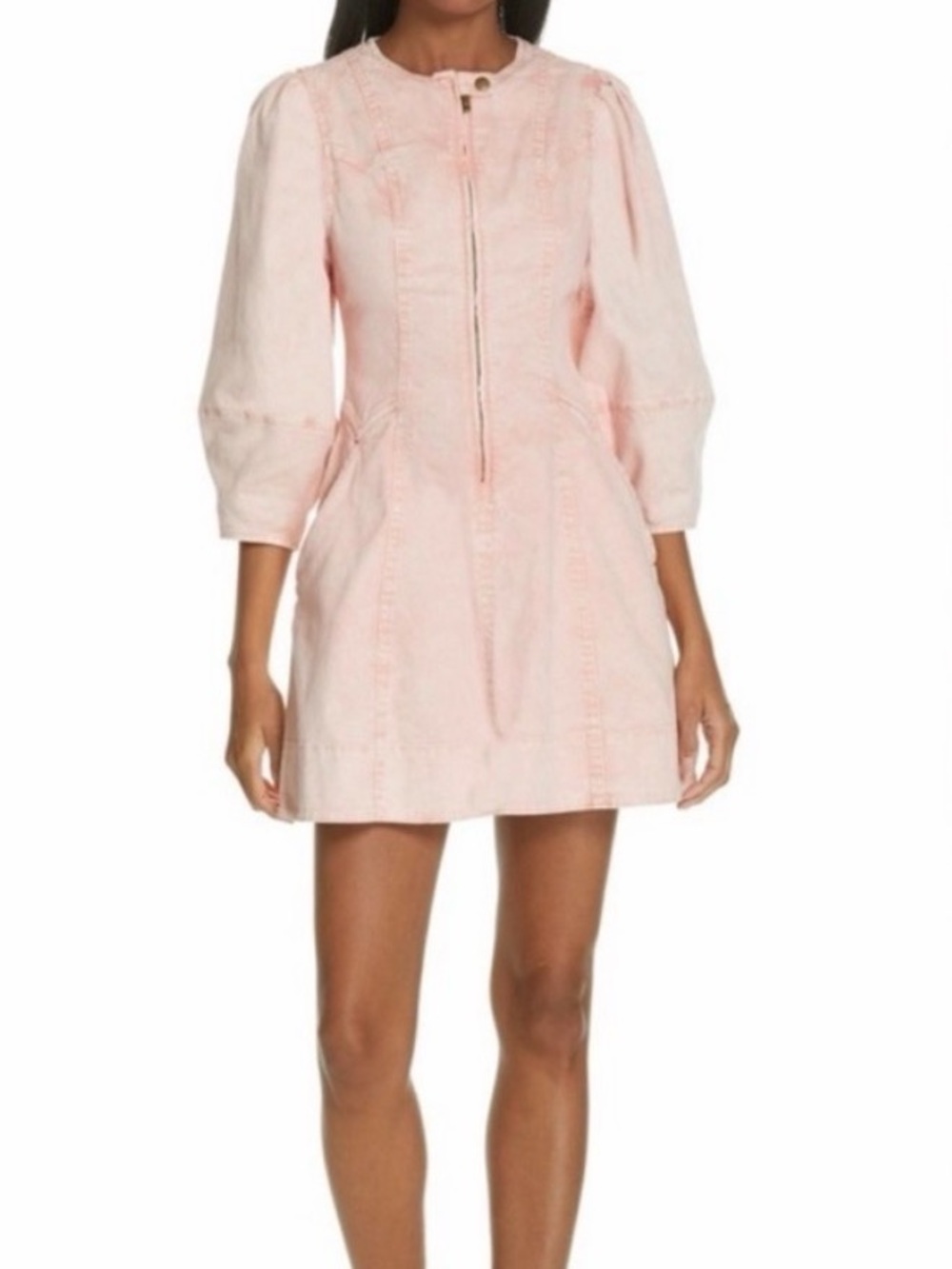 Ulla Johnson Wilona Pink Denim Mini Dress Size 6